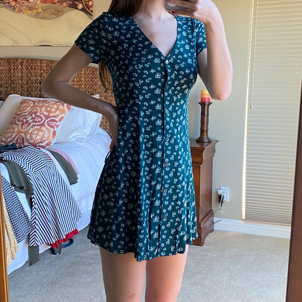 LA hearts green floral dress